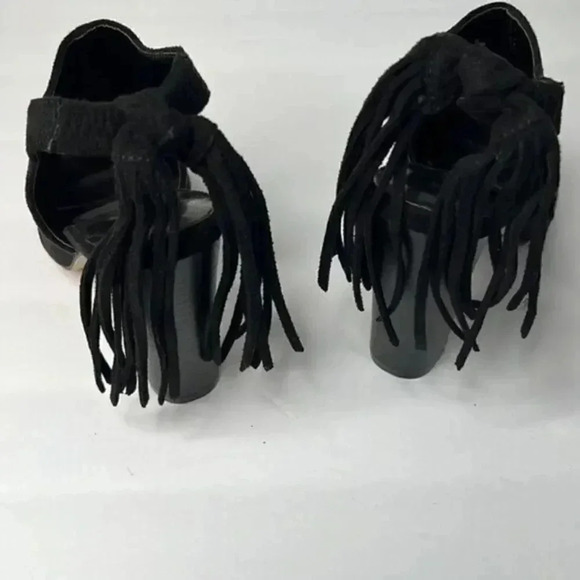 Pierre Dumas Black Faux Suede Slingback Heeled Mules NWOT size 7 - Picture 4 of 7